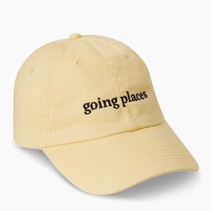 Summersalt Baseball Cap Yellow Embroidered Going Places NWT